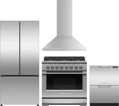 4 Piece Package Includes Refrigerator, Range, Hood And Dishwasher